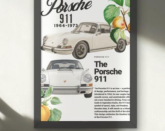 Vintage Porsche 911 Poster: Retro Car Wall Art (Digital Download)