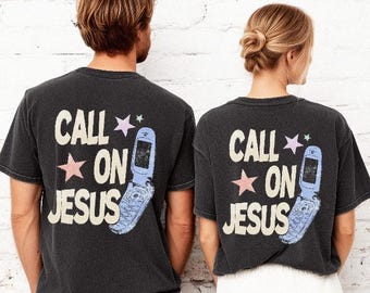 Vintage "Call on Jesus" Graphic Tee: Y2K Christian Apparel