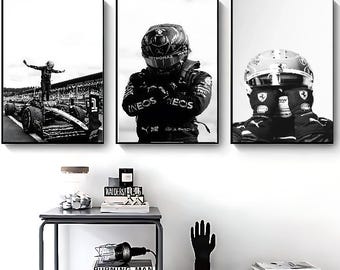 F1 inspired Digital Art | gift | Digital print | Home decor | Black & White photos | Contemporary style
