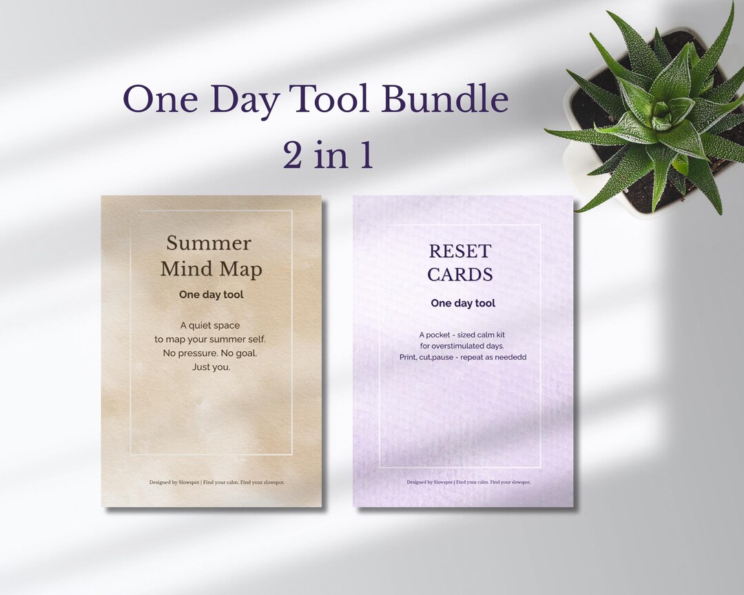 Summer Mind Map + Reset Cards – Printable Self-care Bundle (EN, PDF) - Etsy