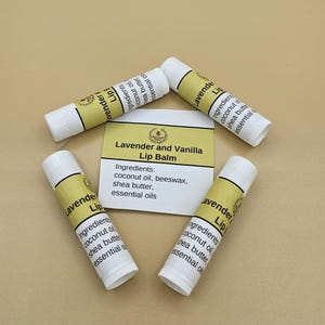 Lavender and Vanilla Lip Balm | Natural Beeswax Lip Moisturizer | Handmade Lip Care