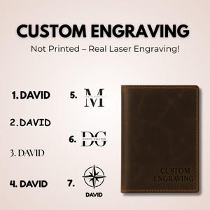 Personalized Genuine Leather RFID Blocking Passport Wallet Holder & Cover Case Travel with Air Tag Slot, Custom Gift For Men and Women
