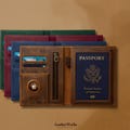Personalized Genuine Leather AirTag Passport Holder: RFID Blocking Travel Wallet, Custom made