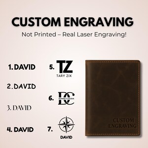 Personalized Genuine Leather RFID Blocking Passport Wallet Holder & Cover Case Travel with Air Tag Slot, Custom Gift For Men and Women