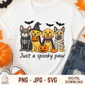 Halloween Dog Clipart: Spooky Pet Costumes (PNG, SVG, JPG Digital Download