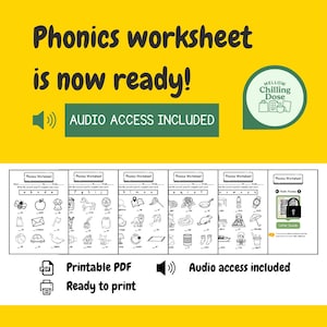 Pack Phonics avec QR Code Audio | Feuilles d'exercices sur les sons des lettres de A à Z | Activité d'alphabétisation en anglais langue seconde à la maternelle | Pratique de l'alphabet PDF