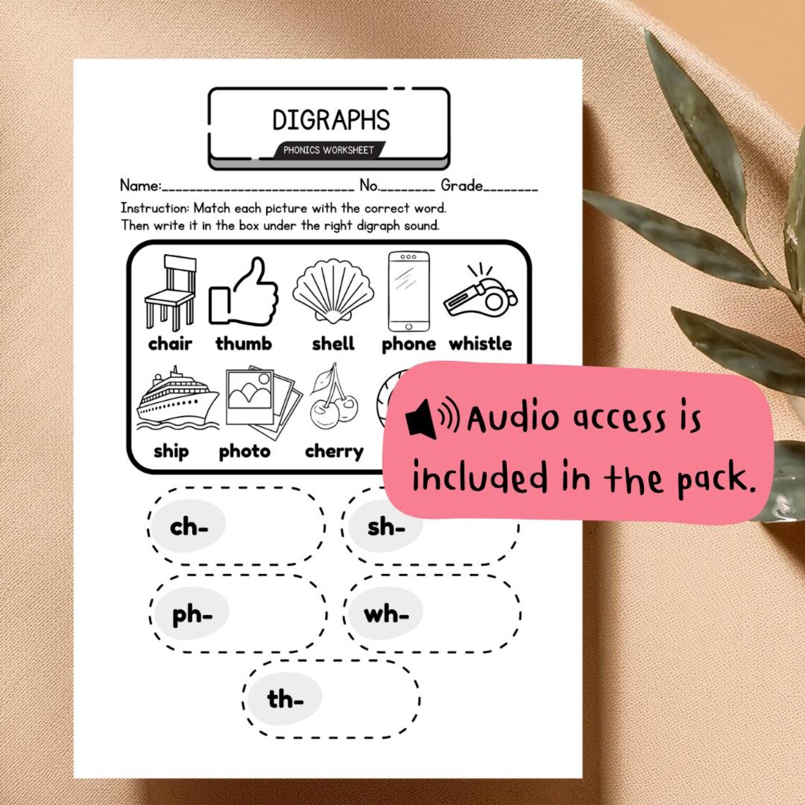 Year R Diagraphs Worksheets.pdf Digraphs Phonics Worksheets: ESL Reading Practice With QR Code (PDF ...