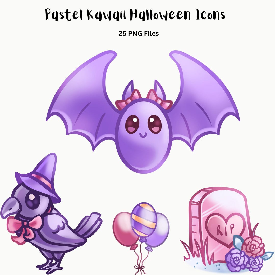 Pastel Halloween Clipart Bundle | Kawaii Spooky PNG Set | Ghost Candy ...