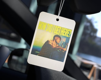 Louis Tomlinson Polaroid inspired How Did I Get Here? Album Car Air Freshener | Retro Photo, Yellow Text