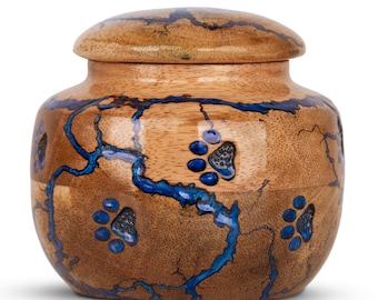 Wood Pet Urns for Dog/Cat Ashes - Resin Decorative Urn for Ashes for Dog, Urns for Cats - Pet Memorial Remembrance Box