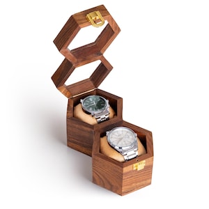 Men’s Watch Box Organizer – Dark Rosewood Display Case with Glass Lid, Stylish Travel Watch Storage, Gift for Him, Father&#39;s Day Gift