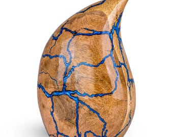 Wooden Tear Drop Cremation Urns for Human Ashes Adult Male 80 Cu/in - Urns for Ashes for Women & Men - Burial and Funeral Urn