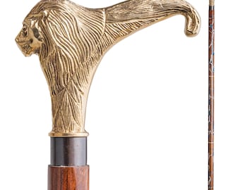 36" Lion Handle Wooden Walking Cane for Men & Women – Thunderstorm and Resin Detachable Handmade Premium Rosewood Cane – Personalized Gift