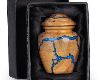 Wooden Small Keepsake Cremation Urns for Human Ashes 3 Cubic Inches - Mini Urns for Ashes for Men, Women, Children and Pets - Memorial Urn
