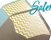 SALE! Gold Chevron Paper - 18"x24" sheets for Envelope Liners or Wrapping Paper