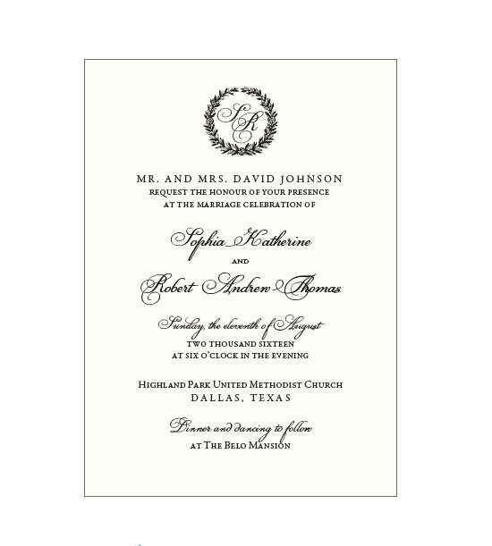 CLASSIC Ready to Order Invitation Collection Etsy