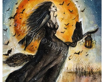 Freedom Flight Witch Print by Mandy Moon