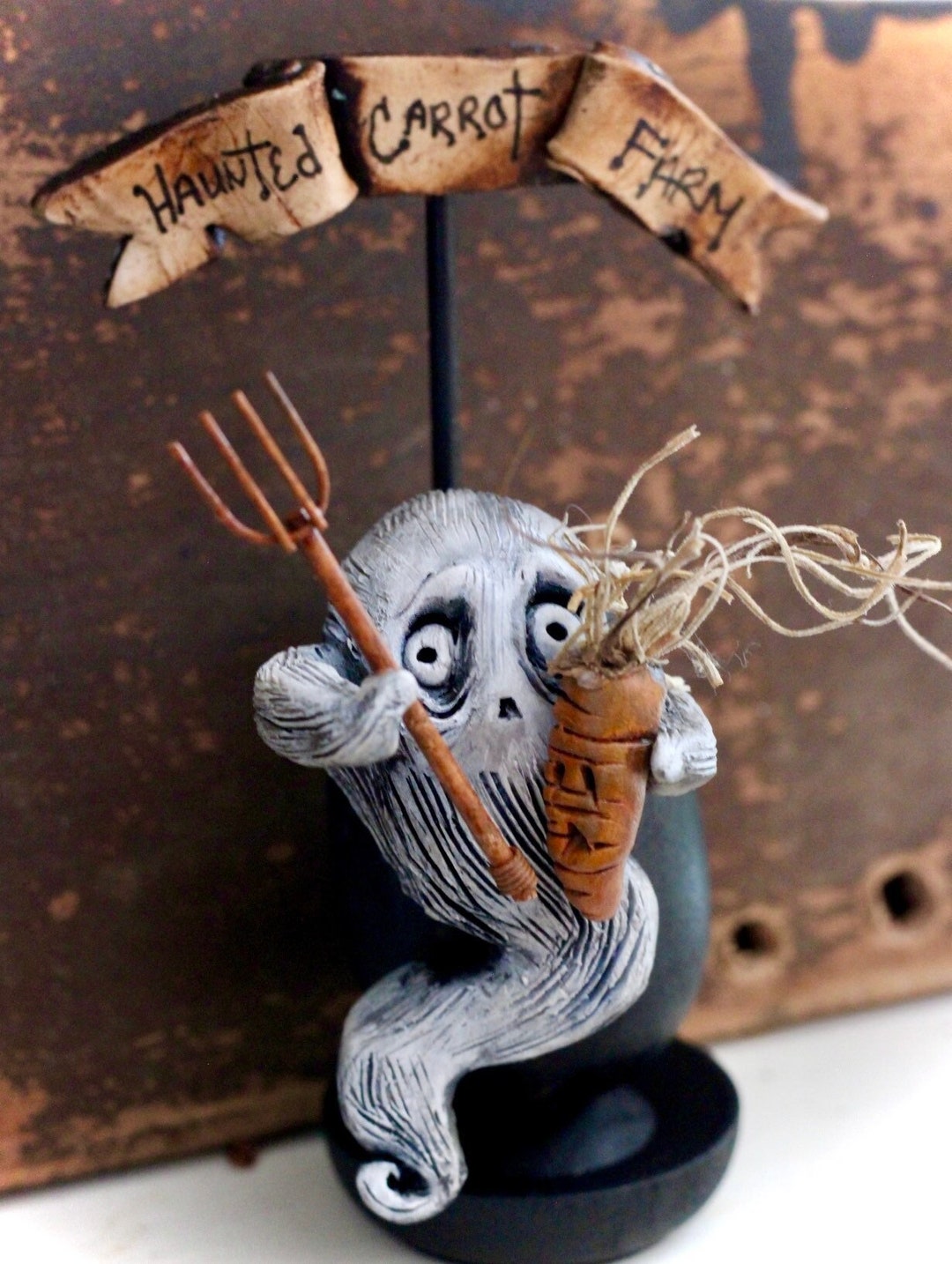 Pitchfork Earl the Ghost Egg by Mandy Higgs Etsy
