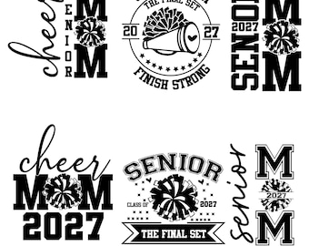 Senior Cheer Mom Svg Png, Senior Cheer Svg Png, Senior Svg, Cheer Svg Png, Senior 2027 Svg, Class of 2027 Svg, Svg Files for Cricut, Grad,