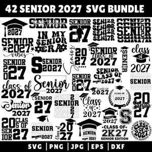 Senior 2027 Svg bundle, Class of 2027 SVG, high school svg, Senior 2027 Shirt Svg, Graduation 2027 Svg, Senior Coquette Bow svg, Senior Mom,