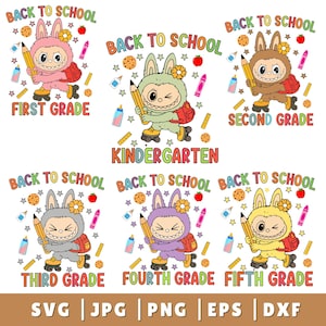 Cartoon School Grade Svg  Png Bundle, Monster Doll Toy, School Designs, Pencil Teacher Png, Back To School 1st/2nd/3rd Grade Png,