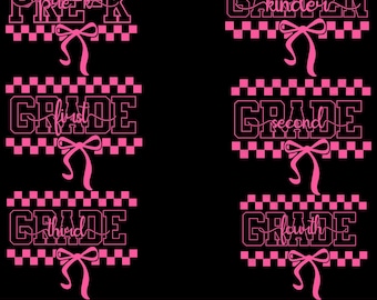 Coquette terug naar school SVG bundel, eerste dag van school SVG, pre-K kleuterschool 1e rang SVG, welkom terug naar school SVG, leraar shirt SVG