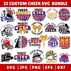 22 times de torcida personalizados svg, png de torcida personalizado, pacote de svg de torcida, camiseta com nome de time personalizado, camiseta de torcida personalizada svg, pompom de torcida svg