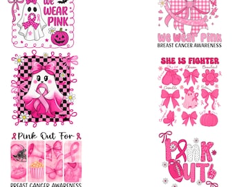 Breast Cancer Bundle Png, In October We Wear Pink Png, Preppy Breast Cancer Png, Pink Ghost png, Football breast cancer png, Pink Ribbon Png