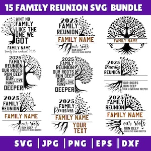Árbol genealógico de reunión familiar 2025 SVG PNG, Nuestras raíces son profundas, Diseños SVG de árbol genealógico, SVG de reunión familiar, SVG familiar, Camisetas de reunión familiar, Cricut