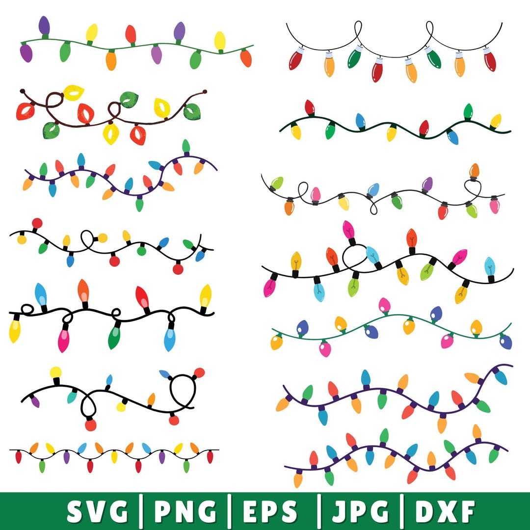 Christmas Lights Svg Bundle, Seamless Christmas Lights Pattern ...