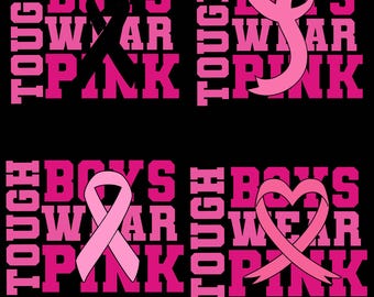 Tough Boys Wear Pink Svg, Breast Cancer Awareness Svg, Breast Cancer Png for Boys, Cancer Ribbon Svg, Cancer Survivor Svg, Fight Cancer Svg,