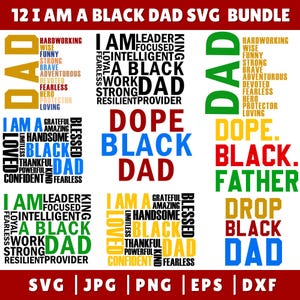 Ik ben een zwarte vader svg png, zwarte vader svg, Vaderdag png, zwarte vader png, Black History Month svg, Black Dad sublimatie Cricut Cut-bestanden