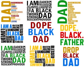 Ik ben een zwarte vader svg png, zwarte vader svg, Vaderdag png, zwarte vader png, Black History Month svg, Black Dad sublimatie Cricut Cut-bestanden
