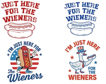Solo aquí para las salchichas 4 de julio SVG PNG, Hot Dog 4 de julio Png, Hot dog patriótico Png, Salchichas patrióticas americanas retro png, Patriótico