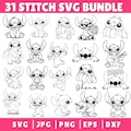 Stitch And Lilo SVG, Stitch svg out-line bundle, Angel svg, stitch clipart, stitch png, lilo Cartoon Svg, stitch svg cricut, silhouette svg,