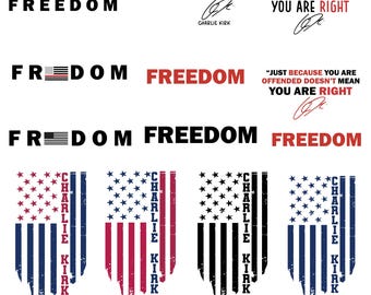 Charlie Kirk SVG PNG Bundle, Charlie Kirk SVG, Freedom png,In memory of charlie,Human Rights Svg,Justice For Charlie Kirk,Freedom Svg,Cricut