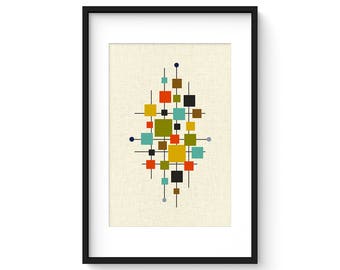 AREA - Mid Century Print, Giclée Print, Abstract Modern Art, Midcentury