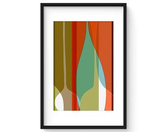 FREE FORM no.1 - Mid Century Modern Abstract Vessels Print