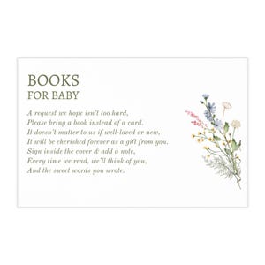 Fordern Sie Bücher an, um Karten zu ersetzen, Baby in Bloom personalisierte Babypartyeinladung beifügen