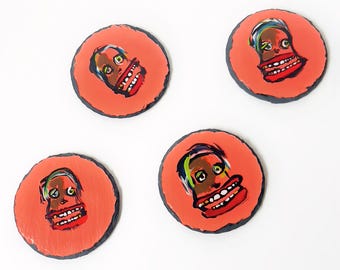 Jean Michel- Hand painted coaster set (4)