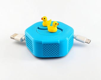 3D Printed Modular Cable Organizer | Stackable Cord Wrap for Desk & Drawer | Classic or Duck Topper Style