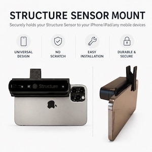 Soporte universal para sensor de estructura / StructMount™ (patente pendiente) / Un soporte para cualquier sensor de estructura con cualquier teléfono o tableta