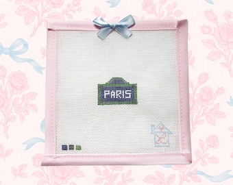 Mini Paris Sign Needlepoint Canvas – Paris France