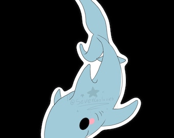 Cute Light Blue Shark Sticker