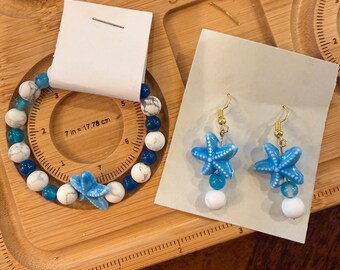 Summer Starfish Bracelet and Earrings