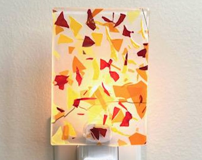 Confetti Fused Glass Night Light, Bringing the Outdoors In, Bedroom, Bathroom, Hallway Light, Nature Inspired, Plug-In Accent Light