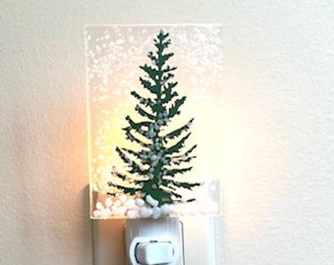 Winter Evergreen Tree Night Light, Bringing the Outdoors In, Bedroom, Bathroom, Hallway Light, Nature Inspired, Plug In Accent Light