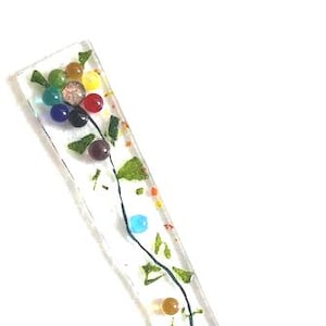 Fused Glass Rainbow Flower Plant Stake, Indoor or Outdoor Plant Stake, Colorful Glass Plant Stake, Plant Decoration