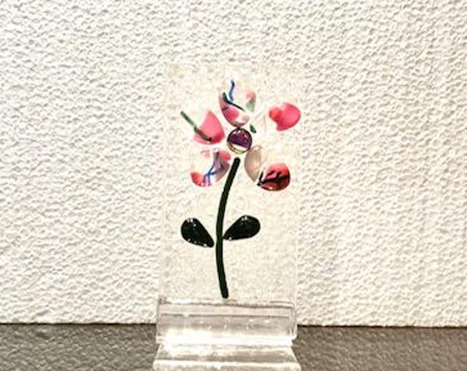 Fused Glass Free Standing Flower Desk or Counter Decoration, Bringing the Outside In, Forever Glass Flower, Gift Boxed