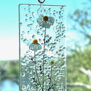 Fused Glass Sun Catcher, Botanicals Sun Catcher, Bringing the Outside In, Hanger Included, Gift boxed